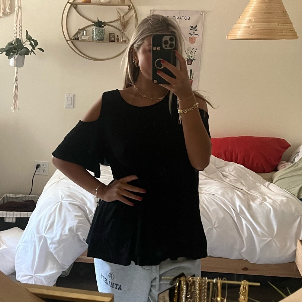 Women’s Black Blouse with cut outs